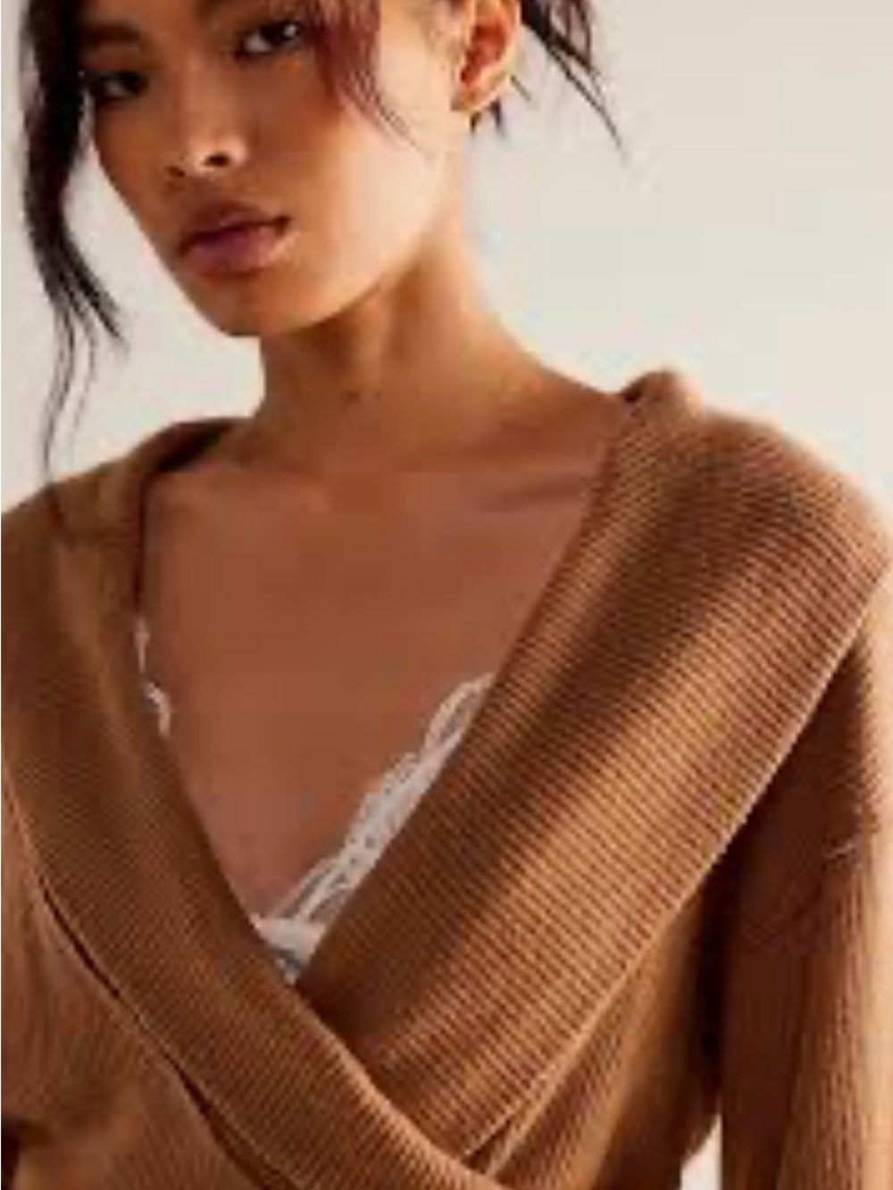 We The Free Hold Me Close Long Sleeve Surplice Wrap Top Women's L